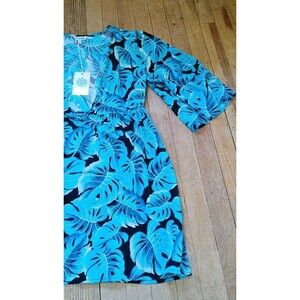 Blue Island Swim Cover Up Beach Dress Short Sleeve Summer Swimwear Boho Size S